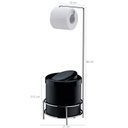 Ver imagem 2 de Suporte Porta Papel Higiênico Papeleira Com Lixeira Banheiro Preto