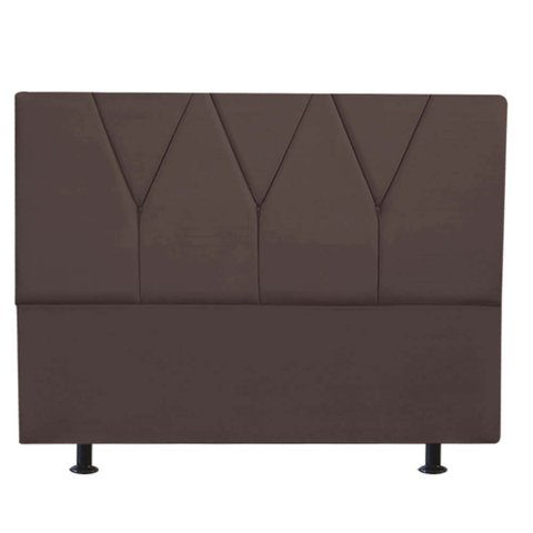 Cabeceira Estofada King 195CM Jade Courino Marrom - D A DECOR D&A Decor