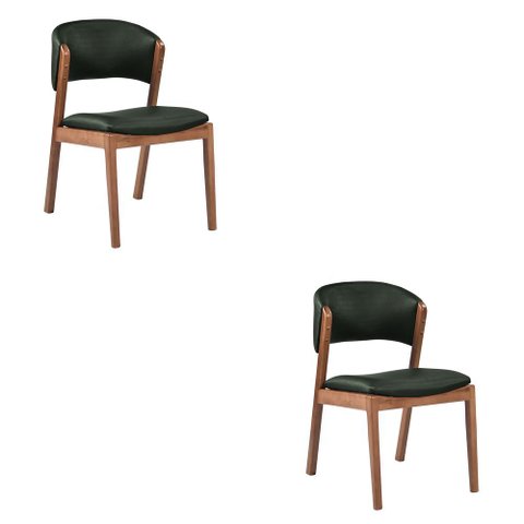 Kit 2 Cadeiras Decorativa Sala de Jantar Luxo Luna Facto Verde - Mozzelar