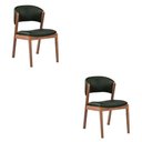 Ver imagem 1 de Kit 2 Cadeiras Decorativa Sala de Jantar Luxo Luna Facto Verde - Mozzelar
