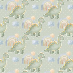 Papel de Parede Adesivo Dinossauro Fundo Bolinha Verde 15m - 1