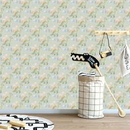 Papel de Parede Adesivo Dinossauro Fundo Bolinha Verde 15m - 5