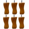 Kit 06 Pés de Madeira Torneados Provençal V01 Luis Xv Mel 13 Cm Móveis - Inoviza - 1