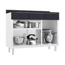 Ver imagem 3 de Balcão de Cozinha de Aço com Tampo 3 Portas e 3 Gavetas 105cm Multimóveis Cr20360