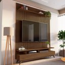 Ver imagem 1 de Rack com Painel Ripado para Tv até 72 Polegadas 185x250cm 100% Mdf Yucca CabeCasa MadeiraOriginals