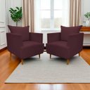 Ver imagem 1 de Kit 2 Poltronas Decorativa para Sala Recepção Escritório Consultório Reforçada Eliza Tecido Suede