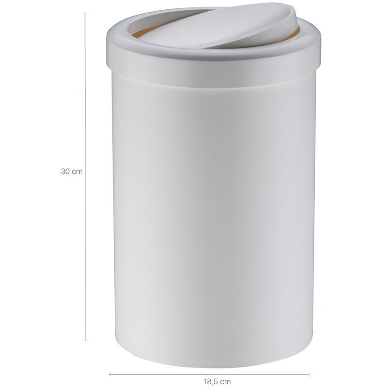 Lixeira Com Tampa Basculante 8 Litros Plástico Banheiro Casa Branca - 2