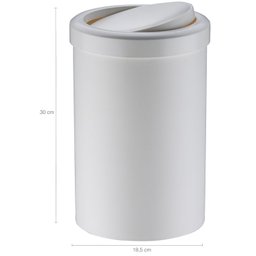Lixeira Com Tampa Basculante 8 Litros Plástico Banheiro Casa Branca - 2