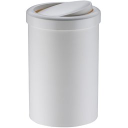 Lixeira Com Tampa Basculante 8 Litros Plástico Banheiro Casa Branca - 1