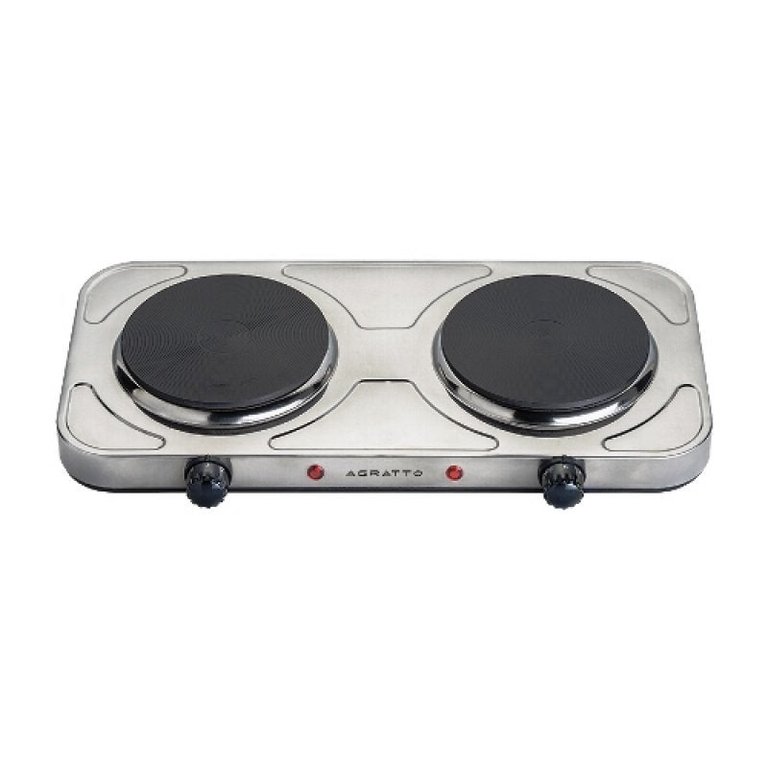 Fogão Elétrico Mesa Inox 2 Bocas Anti-Aderente 220V/2000W Agratto