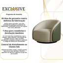 Ver imagem 7 de Poltrona Orgânica Giratória Luxuosa Bouclé Bege Corino Verde Design Moderno Sala Estar Quarto Hall
