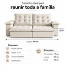 Ver imagem 3 de Sofá Retrátil e Reclinável Genebra 2,50m com Molas Ensacadas | Feroni Montijo Marfim