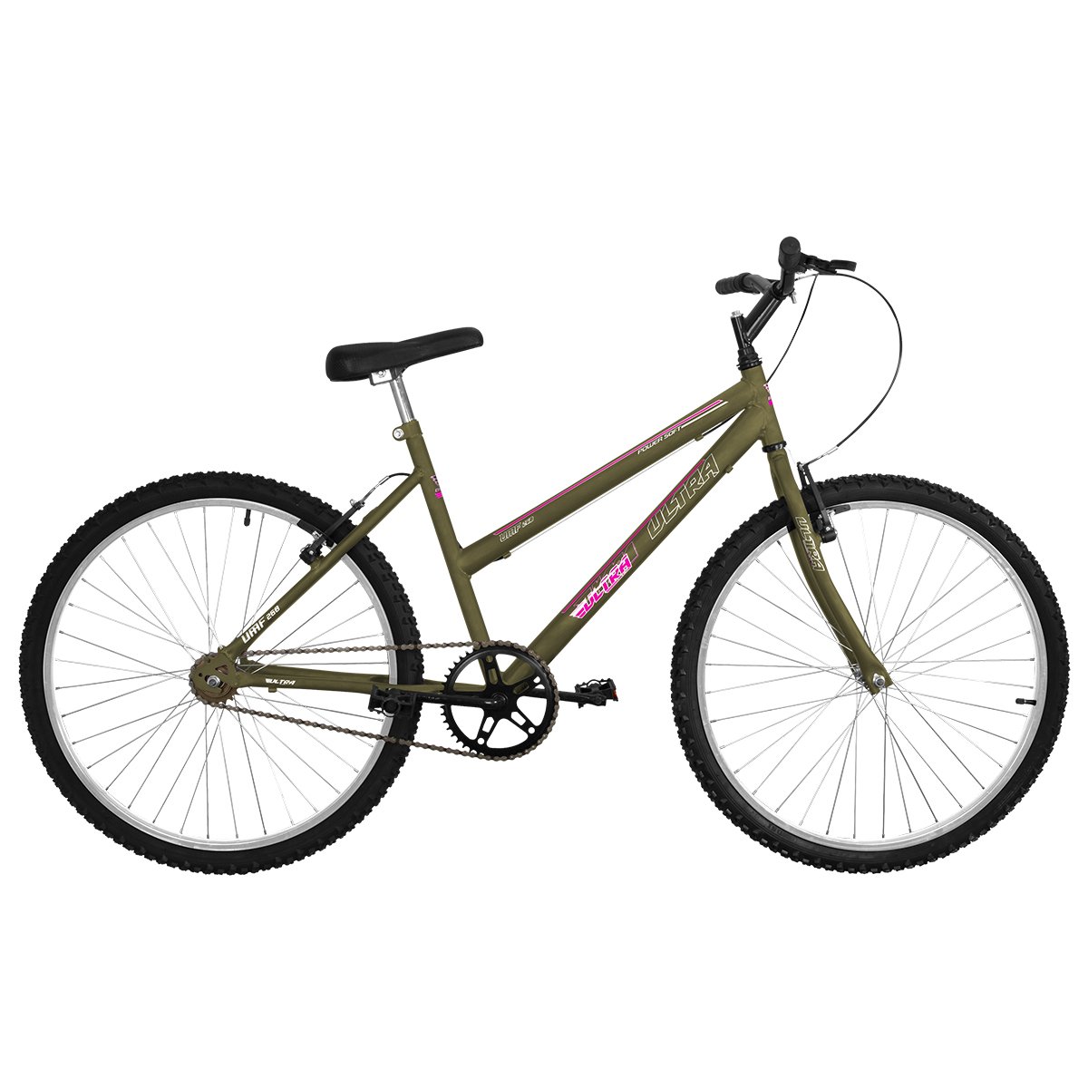 Bicicleta Aro 26 Ultra Bikes Feminina Sem Marcha Verde Oliva Fosca - 1
