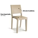 Ver imagem 4 de Kit 4 Cadeiras Hydra Plus em Polipropileno Kappesberg UZ4002 Capuccino