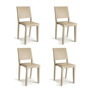 Kit 4 Cadeiras Hydra Plus em Polipropileno Kappesberg - Capuccino