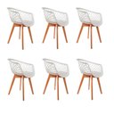 Ver imagem 1 de Kit 6 Cadeira de Jantar Web Pé Wood Modelo Premium Madeira Maciça Original Branco