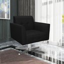Ver imagem 2 de Kit 2 Poltronas Giratória Elisa Linho Preto A79 Base Estrela Cromado - D'Rossi