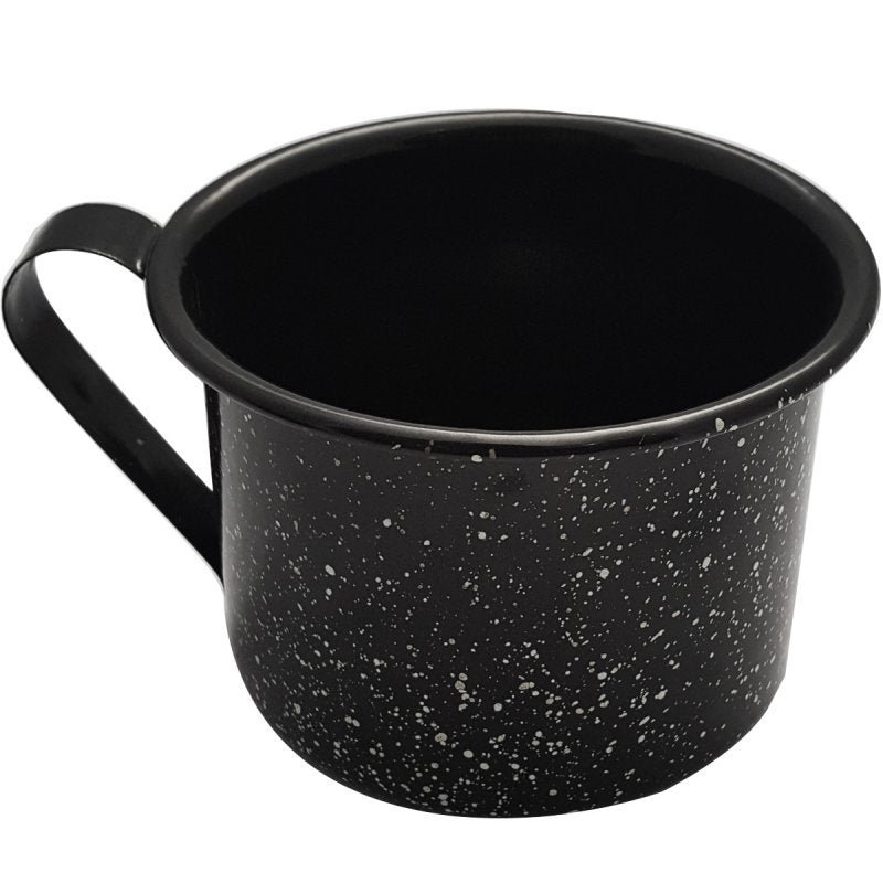 Caneca Ágata Aço Esmaltado Leiteira Rústica 1 Litro Preto - 1