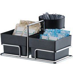 Suporte Em Aço Porta Sachês Para Chás Açúcares Colherinhas Preto - 1