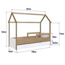 Ver imagem 3 de Cama Montessoriana Infantil Estilo Casinha com Cama Auxiliar Cor:aveiro Oak com Branco