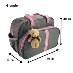 Kit Bolsas Maternidade 3 Peças com Mochila 2 em 1 Faixa Luxo Bolsa G, Bolsa P e Mochila G Infantil R - 3