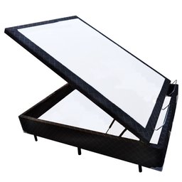 Base Box Baú Casal AColchoes Poliéster Preto 41x138x188 - 1