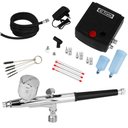 Ver imagem 1 de Kit Aerógrafo + Compressor Completo 17 Pçs Bivolt Aerografia