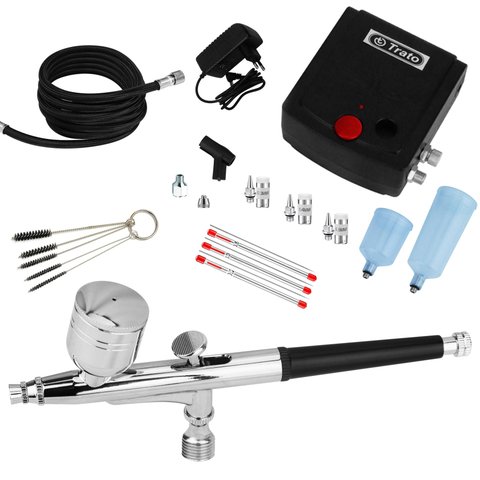 Kit Aerógrafo + Compressor Completo 17 Pçs Bivolt Aerografia