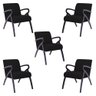 Kit 5 Cadeiras Poltrona Decorativa Juliette Preto Daime - 1