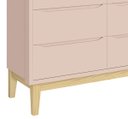 Ver imagem 3 de Cômoda 6 Gavetas Classic New Rosa Fosco com Natural - Reller