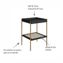 Ver imagem 5 de Mesa Lateral Quadrada C/ Prateleira 43cm Palhinha Pé Metal Oslo Artesano | Hanover/dourado