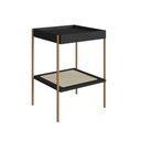 Ver imagem 3 de Mesa Lateral Quadrada C/ Prateleira 43cm Palhinha Pé Metal Oslo Artesano | Hanover/dourado