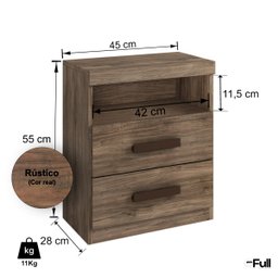Mesa de Cabeceira Criado Compacto Quarto Cama Rústico - 4