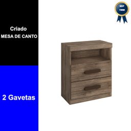 Mesa de Cabeceira Criado Compacto Quarto Cama Rústico - 3