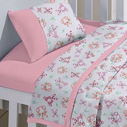Jogo de Cama Buettner Baby Malha Estampado Panda Rosa - 1 Jogo de Cama Buettner Baby Malha Estampado Panda Rosa - 1