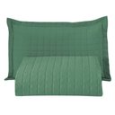 Ver imagem 1 de Kit Cobre Leito Colcha Bellini Solteiro Dupla Face Percal 300 Fios Textura Matelassê 2 Peças - Verde