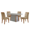 Ver imagem 2 de Mesa de Jantar Diane e 4 Cadeiras Melissa Moderna Mobilia Turim 07/off//serig. Off com Vidro
