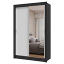 Ver imagem 3 de Guarda-roupa Solteiro 2 Portas de Correr com Espelho Preto/branco Milano Madesa