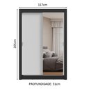 Ver imagem 4 de Guarda-roupa Solteiro 2 Portas de Correr com Espelho Preto/branco Milano Madesa