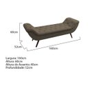 Ver imagem 3 de Recamier Divã Odessa P04 160 cm Suede - ADJ Decor - Marrom Claro TCA 945