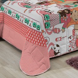 Edredom Tecebem Solteiro Malha Estampado Lyon Cabaninha - 2