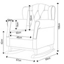 Ver imagem 4 de Poltrona Amamentação Base Madeira Balanço e Puff Letícia Linho Off White - Phoenix Phoenix Baby