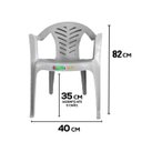Ver imagem 2 de Cadeira Plástica Poltrona com Braços até 154kg Branca