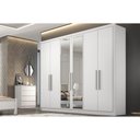 Ver imagem 1 de Guarda Roupa Casal 6 Portas e 4 Gavetas C/ Espelho Rizon/linea Branco - Novo Horizonte