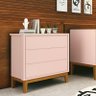 Cômoda Gaveteiro Infantil New Classic Rosa com Pés Madeira – Reller - 2