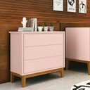 Ver imagem 2 de Cômoda Gaveteiro Infantil New Classic Rosa com Pés Madeira – Reller