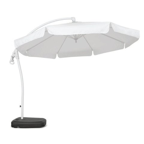Ombrelone Guarda-Sol Búzios Com Base Branco Giratório 3 Metros Para Piscina e Jardim Belfix