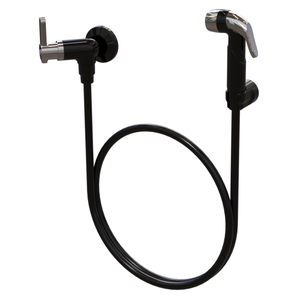 Ducha Higiênica Modelo Registro 1/4 de Volta Comp. 120cm Linha Berlim Cor Preto e Cromado Durín