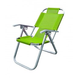 Cadeira De Praia Reclinável Ipanema Extra Alta Verde 5 Posições - Botafogo - 1 Cadeira De Praia Reclinável Ipanema Extra Alta Verde 5 Posições - Botafogo - 1