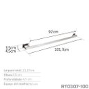 Ver imagem 4 de Toalheiro 100 cm Inox Grafite - Kromus RT0307-100G